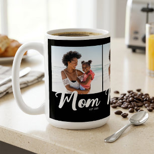 Mum Established Script Black 3 Photo Coffee Mug