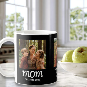 Mum Established Script Black 3 Photo Coffee Mug