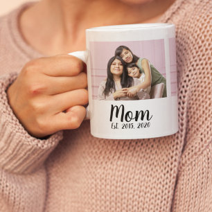 Mum Established Script Black 3 Photo Coffee Mug
