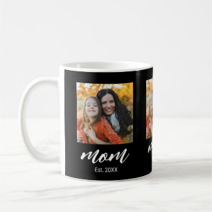 Mum Established Script Black 3 Photo Coffee Mug