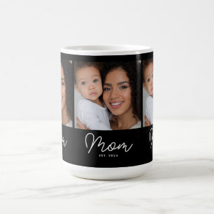 Mum Established Script Black 3 Photo Coffee Mug