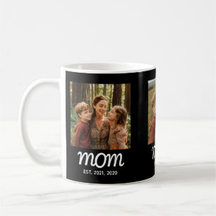 Mum Established Script Black 3 Photo Coffee Mug