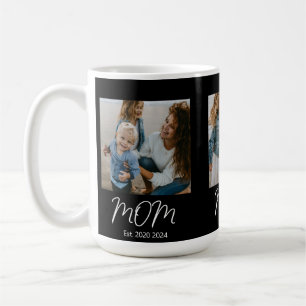 Mum Established Script Black 3 Photo Insulated Coffee Mug