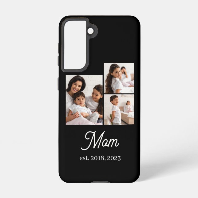 Mum Established Script Black 3 Photo Samsung Galaxy S21 Case (Back)