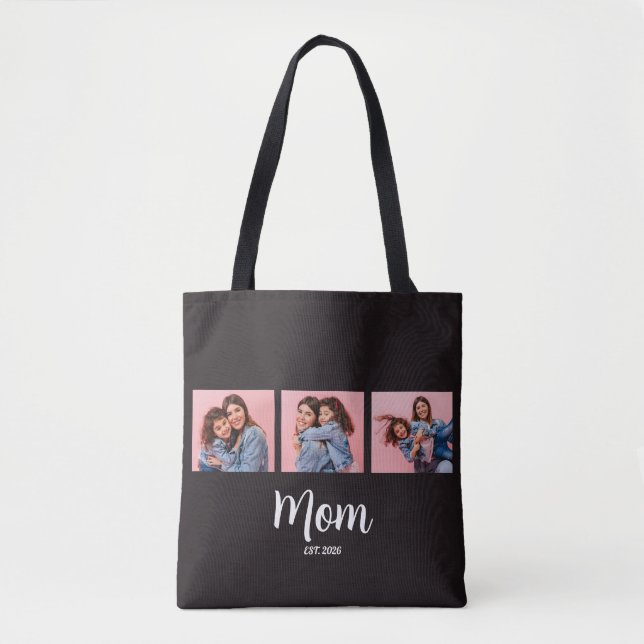 Mum Established Script Black 3 Photo  Tote Bag (Front)