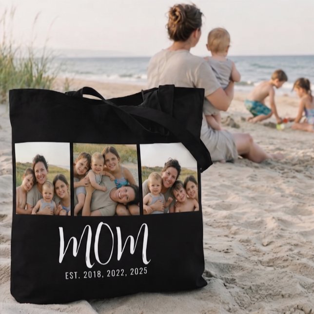 Mum Established Script Black 3 Photo Tote Bag (Creator Uploaded)