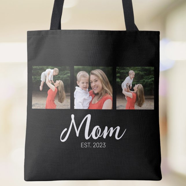 Mum Established Script Black 3 Photo Tote Bag (Creator Uploaded)