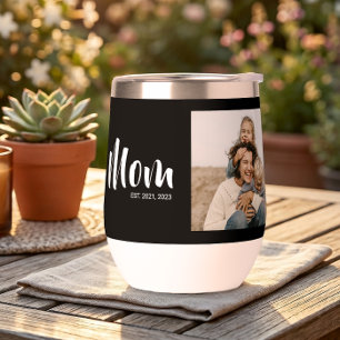 Mum Established Script Black Photo