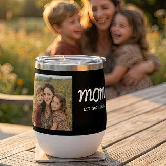 Mum Established Script Black Photo