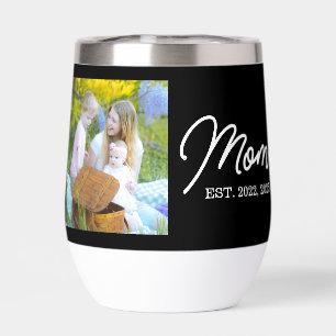 Mum Established Script Black Photo