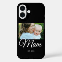 Mum Established Script Black Photo