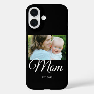 Mum Established Script Black Photo  iPhone 16 Case