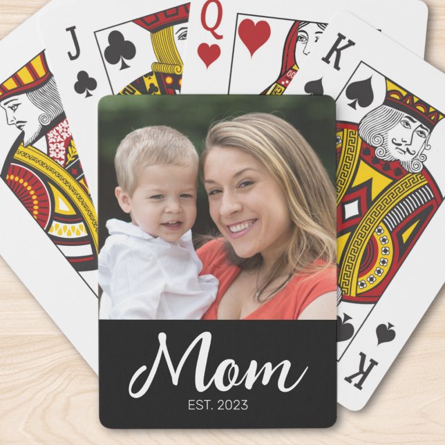 Mum Established Script  Black Photo Case-Mate  Playing Cards (Creator Uploaded)
