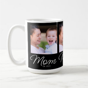 Mum Established Script Black Photo Coffee Mug