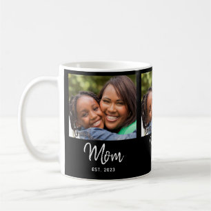 Mum Established Script Black Photo Coffee Mug