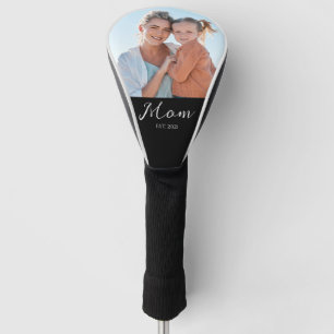 Mum Established Script Black Photo Golf Head Cover