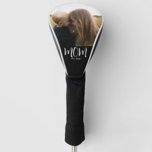 Mum Established Script Black Photo  Golf Head Cover