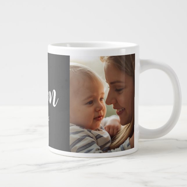 Mum Established Script Black Photo Speciality Mug (Right)