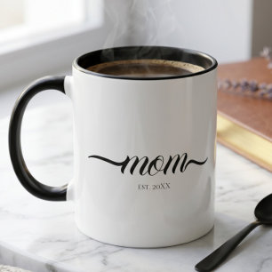 Mum Established Script Custom Year Mother Mug