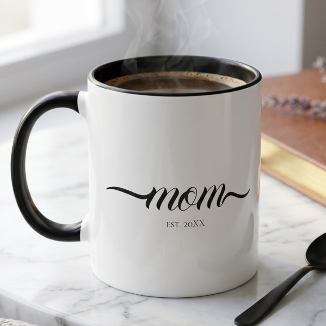 Mum Established Script Custom Year Mother  Mug (Creator Uploaded)