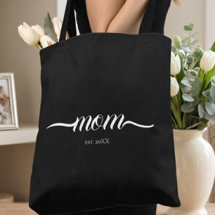 Mum Established Script Custom Year Mother Tote Bag