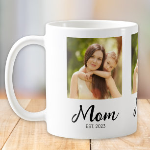 Mum Established Script Photo Coffee Mug