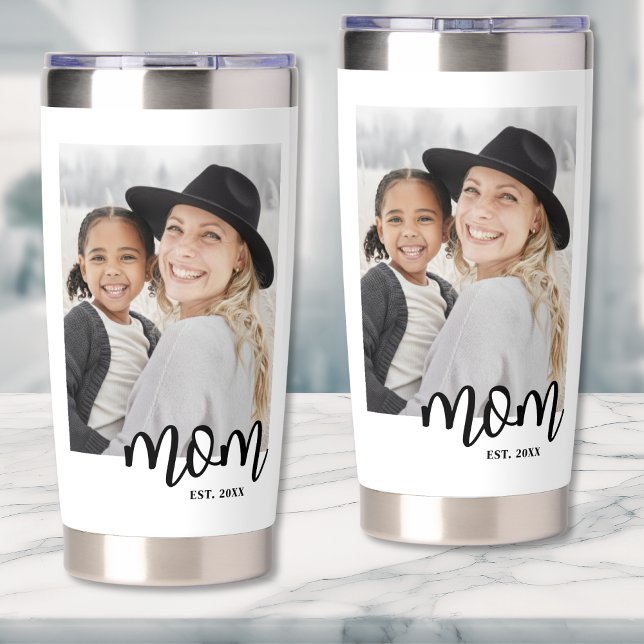 Mum Established Script Photo Gift Insulated Tumbler (Mom Established Script Photo Gift Insulated Tumbler)