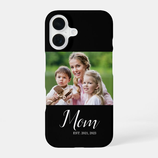 Mum Established Script Photo  iPhone 16 Case (Back)