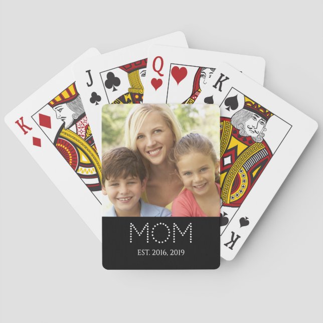 Mum Established Script Photo  Playing Cards (Back)