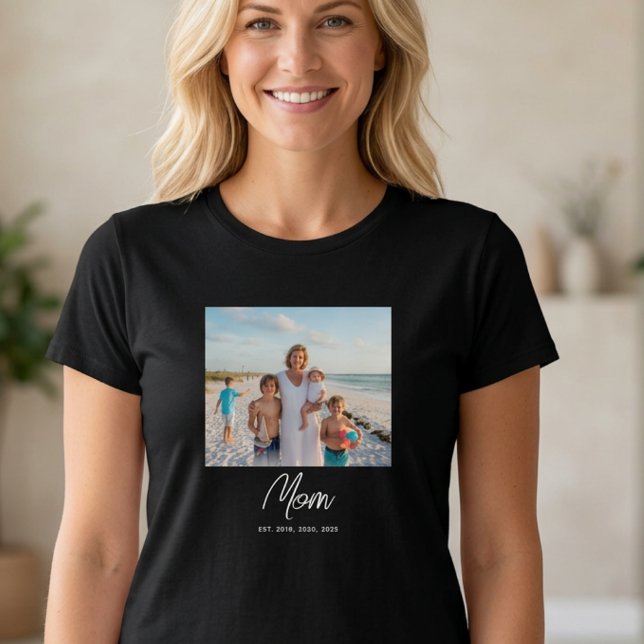 Mum Established Script Photo T-Shirt (Creator Uploaded)