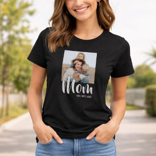 Mum Established Script Photo T-Shirt