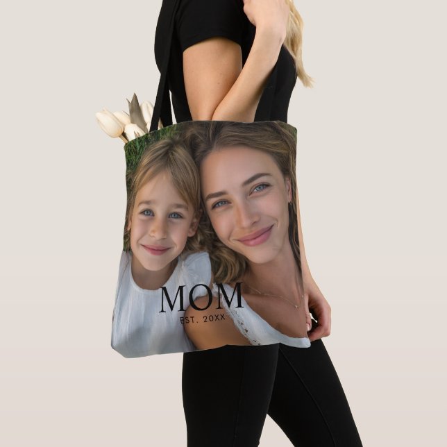 Mum Established Script Photo  Tote Bag (Close Up)