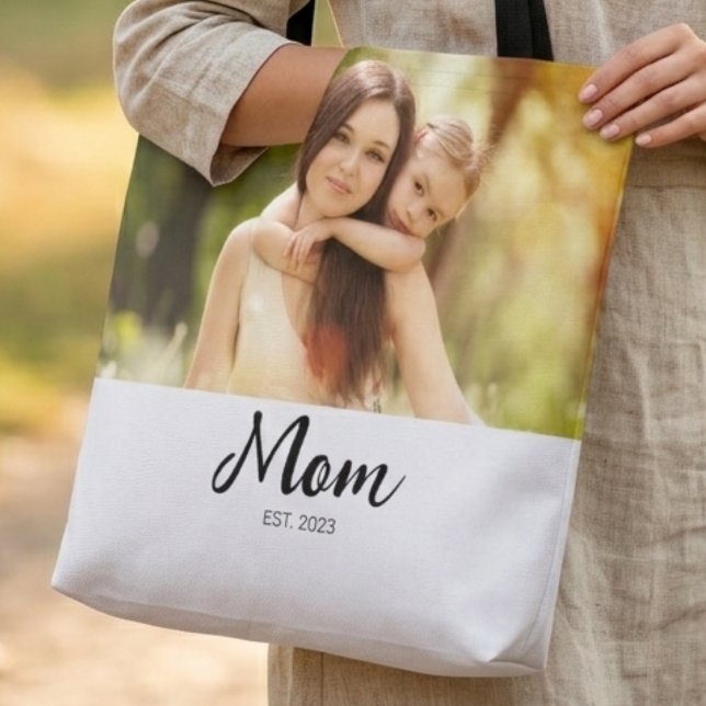 Mum Established Script Photo  Tote Bag (Creator Uploaded)