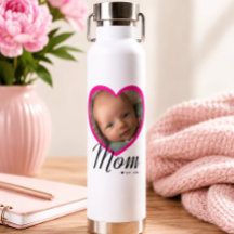 Mum Established Script Pink Heart Photo White