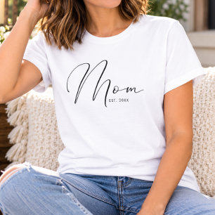 Mum Established Script White New Mum T-Shirt