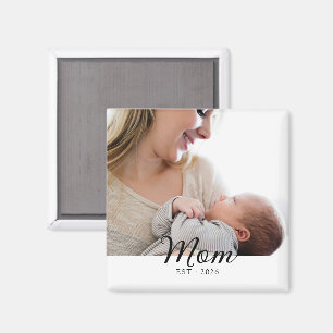 Mum Established Simple Photo Mother’s Day Magnet
