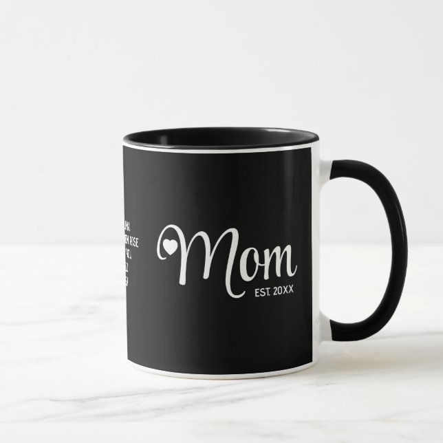 Mum Established Simple Script Mothers Gift Mug (Right)