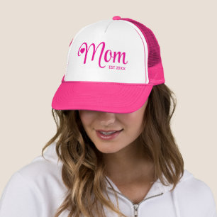Mum Established Simple Script Mothers Gift Trucker Hat