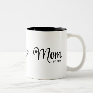 Mum Established Simple Script Mothers Gift Two-Tone Coffee Mug