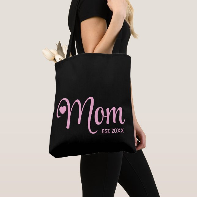 Mum Established Simple Script New Mum Gift Tote Bag (Close Up)