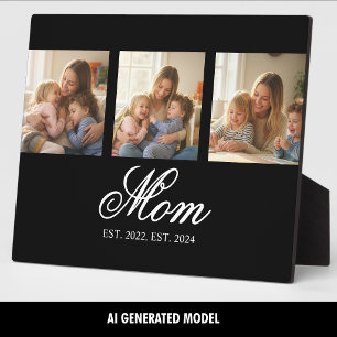 Mum Established Three Photo Family Story Plaque