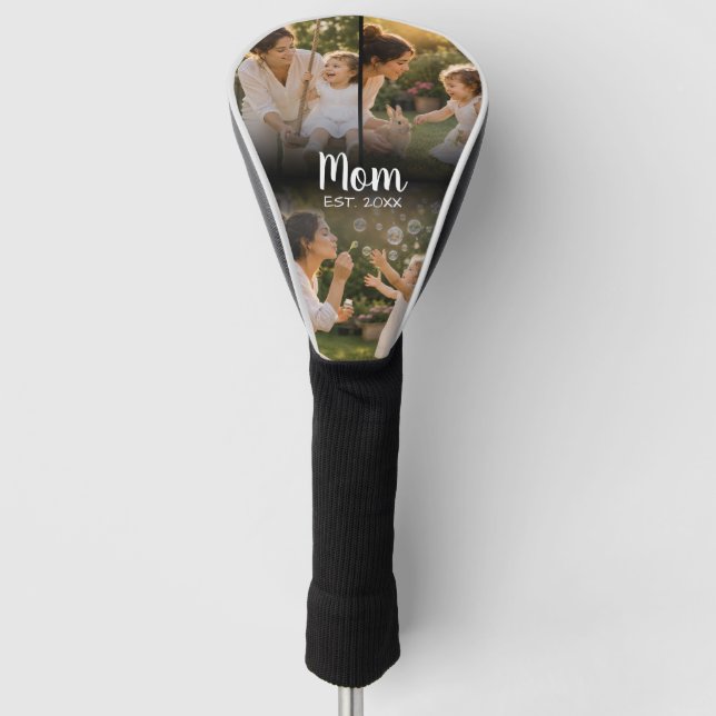 Mum Established Three Photo Keepsake Golf Head Cover (Front)
