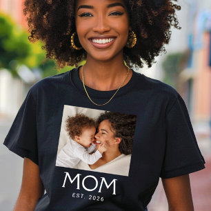 Mum Established Typography Photo T-Shirt