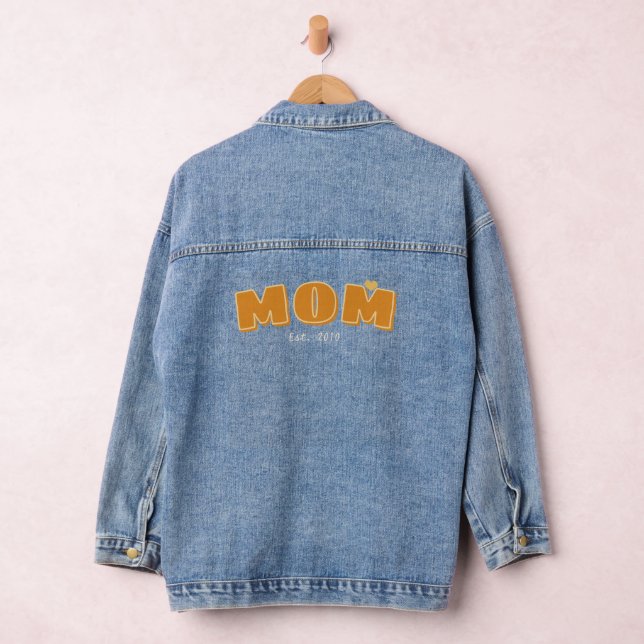 Mum established year typography personalised denim jacket (Hangar)