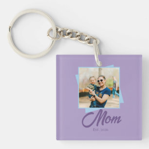 Mum Established Year with Photo Holiday Key Ring