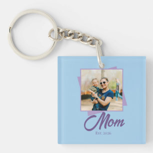 Mum Established Year with Photo Holiday Key Ring