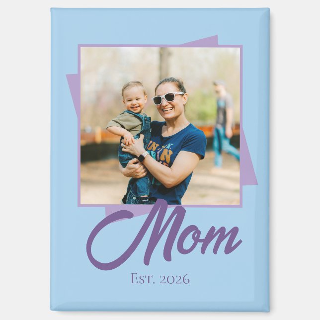 Mum Established Year with Photo Magnet (Front)