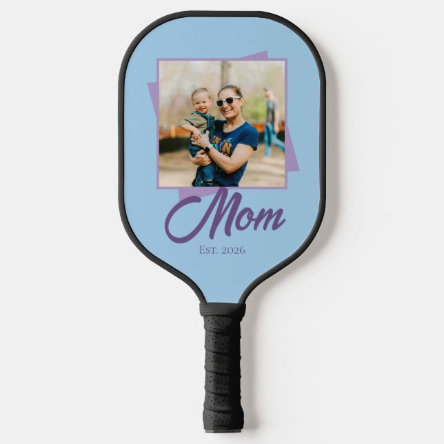 Mum Established Year with Photo Pickleball Paddle (Front)