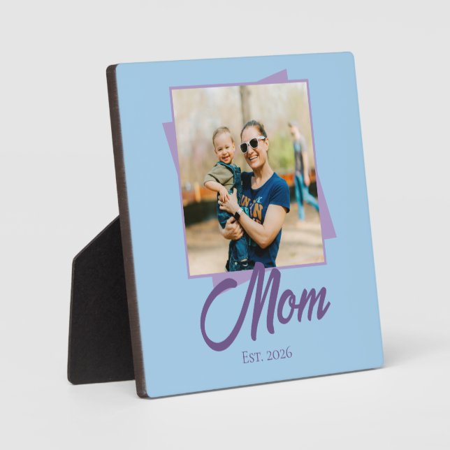 Mum Established Year with Photo Plaque (Front)