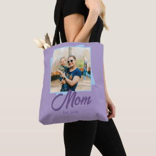 Mum Established Year with Photo Tote Bag